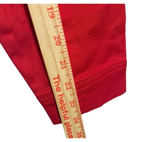 Koret Red Jean Blazer Jacket Womens Size Large Zipper Front Shoulder Pads - Picture 9 of 9